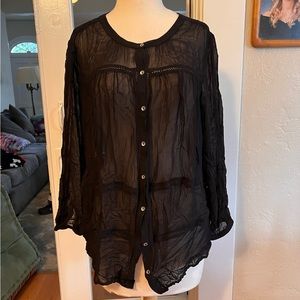 Lucky Brand sheer black top.